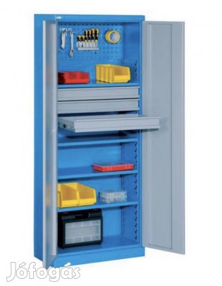Fém műhelyszekrény, 192 x 78 x 38 cm