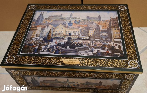 Fém óriási méretű díszoboz Nürnberger gyűjtői darab