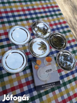 Fém poháralátét készlet - 6 darabos