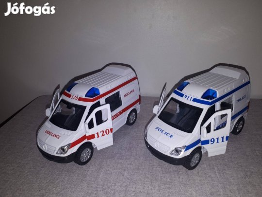 Fém rendőr vagy egyéb autó 13 cm