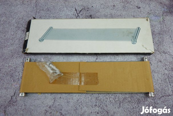 Fém szélű üveg fürdőszobai polc 47X12cm Új!