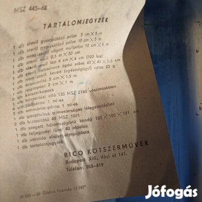 Fém szerszámos láda, tartó, Mentődoboz 