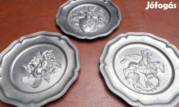 Fém tányér Ón vadász dísztányér kézműves