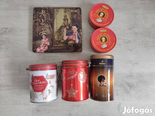 Fém tároló dobozok újszerű, hibátlan állapotban - 5 db