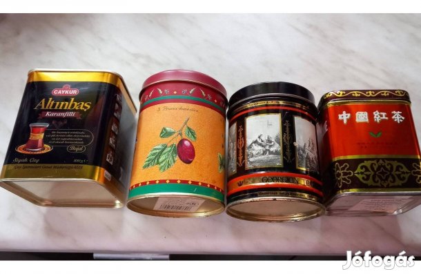 Fém tartó, tároló, fűszertartó, teás dobozok 10 x 7 cm