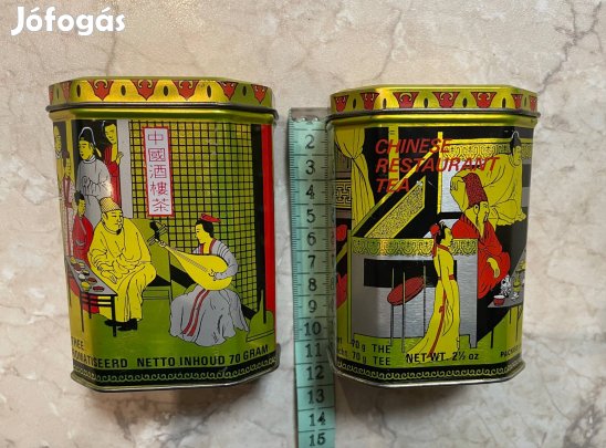 Fém teásdoboz 2 db párban kínai teás