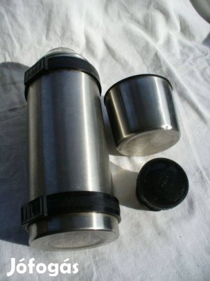 Fém termosz kulacs 1l pohárral 2
