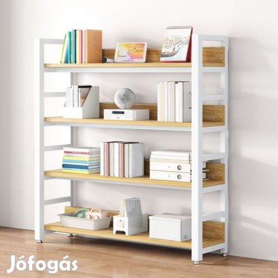 Fém vázas polcos szekrény 4 polcos 100x30x145cm tölgy PG02-3