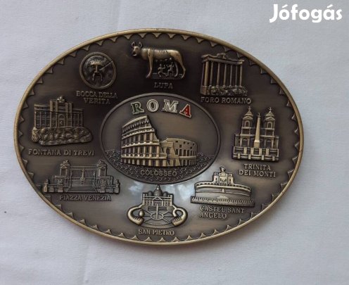 Fémből készült falidísz, dísztárgy Rómából 