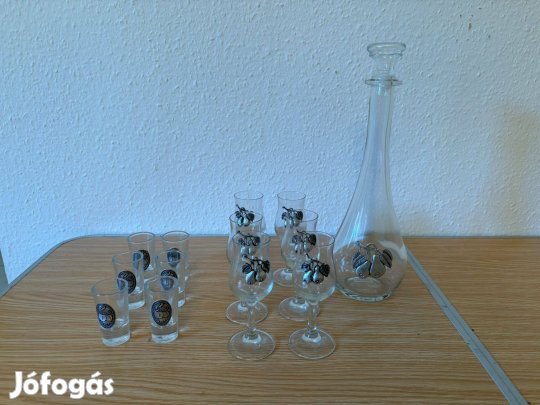 Fémcímkés 13 részes pálinkás készlet címer Új