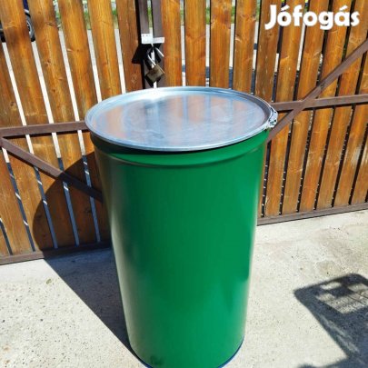 Fémhordó 200 220 l táp vashordó lemezhordó zárható terményes