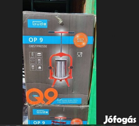 Fémkosaras almaprés, 9 literes, gyümölcs, paradicsom, szőlőprés