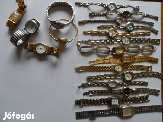 Fémszíjas női karórák (egyben 19db)
