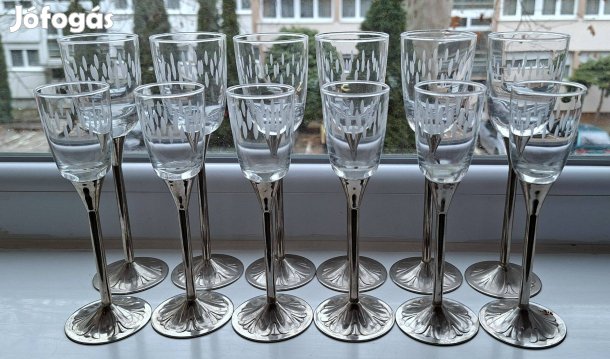 Fémtalpas pohár pohárkészlet 12 darab