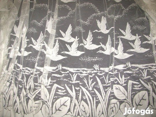 Fényáteresztő függöny 270x325 hibátlan különleges darvakkal csipke