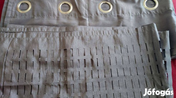 Fényáteresztő függöny szürke színben karikákkal 2 db 140 x 250 cm