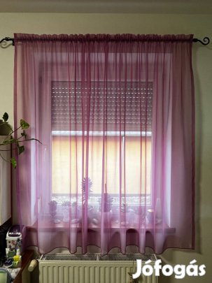 Fényáteresztő készfüggöny lila színben 2 db