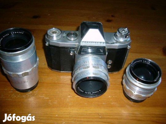 Fényképezőgép, régi, Praktica, Flektogon, Sonnar,