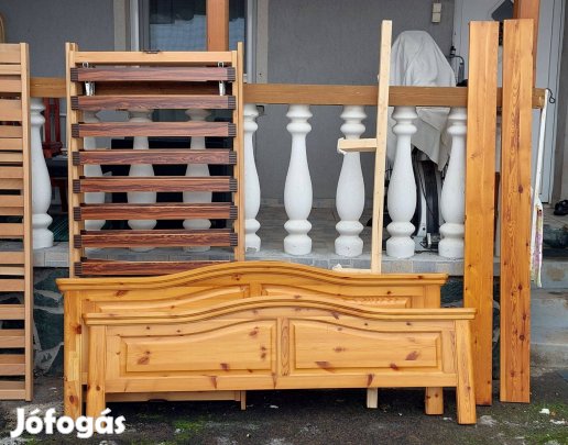 Fenyő 180x200-as ágykeret, ráccsal 6