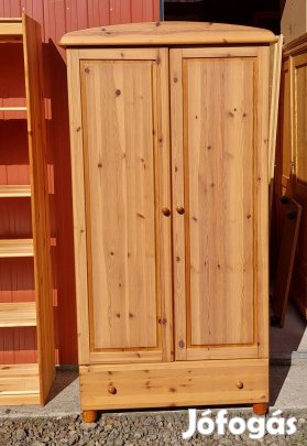 Fenyő 2 ajtós 1 fiókos gardróbszekrény 90