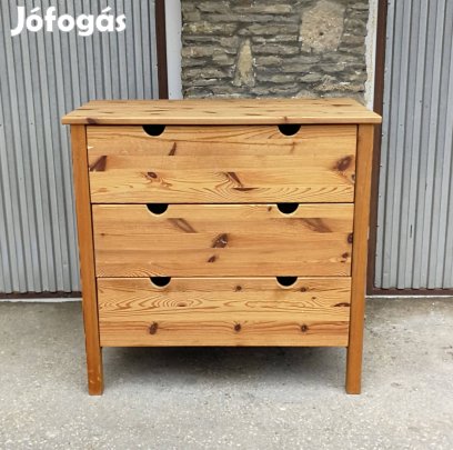 Fenyő 3 fiókos komód (sublót)