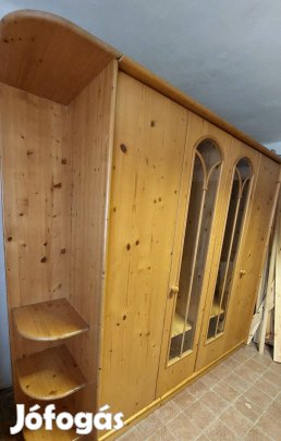 Fenyő 4 ajtós, polcos szekrény 919