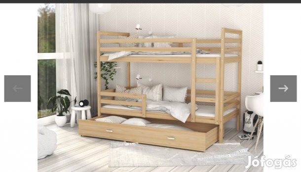 Fenyő Emeletes 2 személyes ágyneműtartós emeleteságy