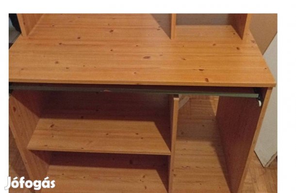 Fenyő, polcos iróasztal hibátlan állapotban