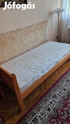 Fenyő ágy 90x200cm matraccal, ágyráccsal