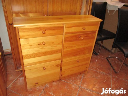 Fenyő cipős szekrény Claudia 100x25x93cm