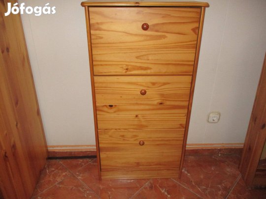 Fenyő cipősszekrény 62x25x115cm