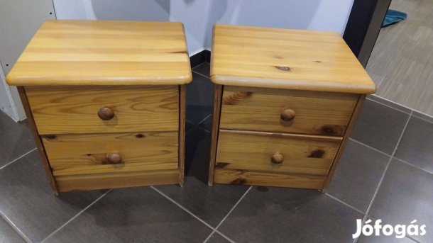 Fenyő éjjeliszekrény 2 db