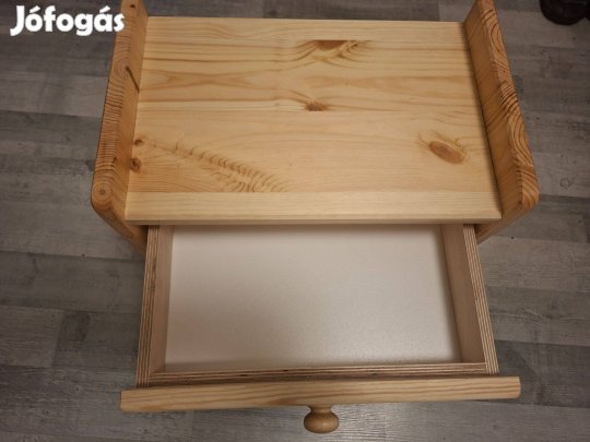 Fenyő éjjeliszekrény fiókos éjjeli szekrény új