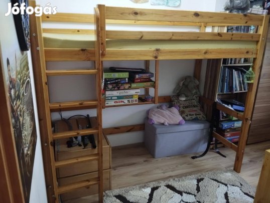 Fenyő emeletes ágy+szivacs!