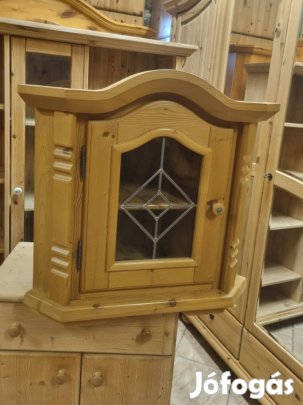 Fenyő fali sarok vitrin 51x71x51