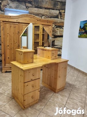 Fenyő fésülködő komód 124x155x55