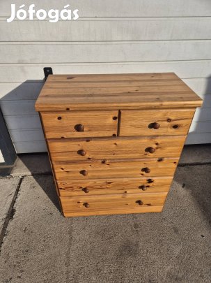 Fenyő fiókos komód kis szekrény