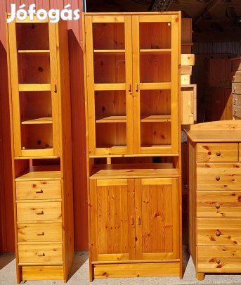 Fenyő fiókos vitrin 87