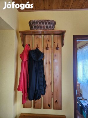 Fenyő fogas, cipőszekrény, polc