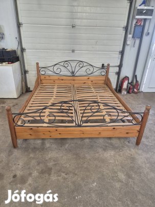 Fenyő franciaágy 180x200 ágy ráccsal 