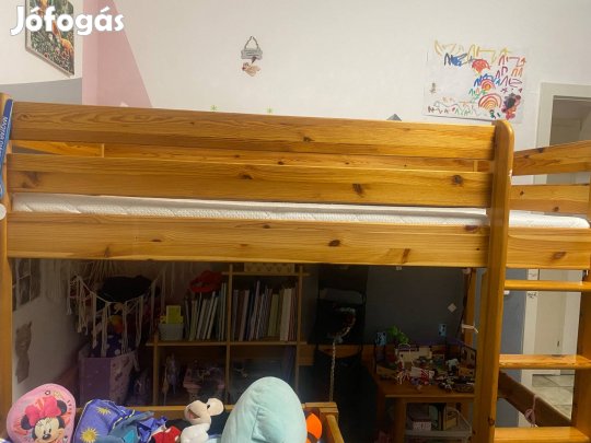 Fenyő galériaágy 90x200