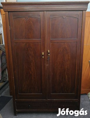 Fenyő gardrób szekrény, ruhás antik szekrény