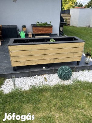 Fenyő magaságyás, virágláda