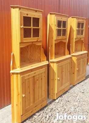 Fenyő sarok tálaló szekrény, vitrin 798