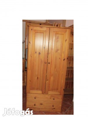 Fenyő szekrény komód polcos 80x34x170cm