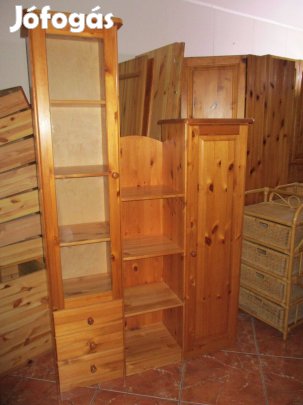 Fenyő szekrény vitrines 120x38x188cm