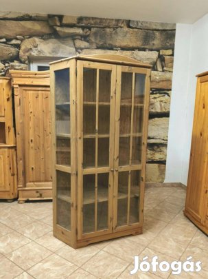 Fenyő vitrin 112x188x36