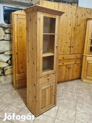 Fenyő vitrin 61x185x38