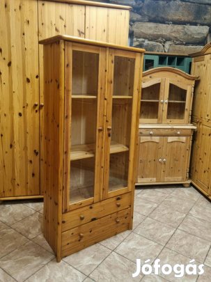 Fenyő vitrin 81x171x38