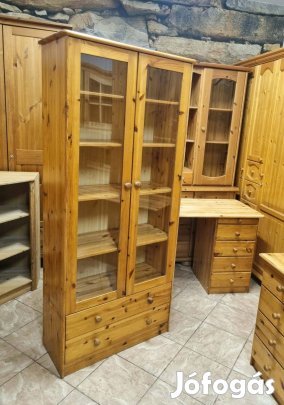 Fenyő vitrin 82x181x35